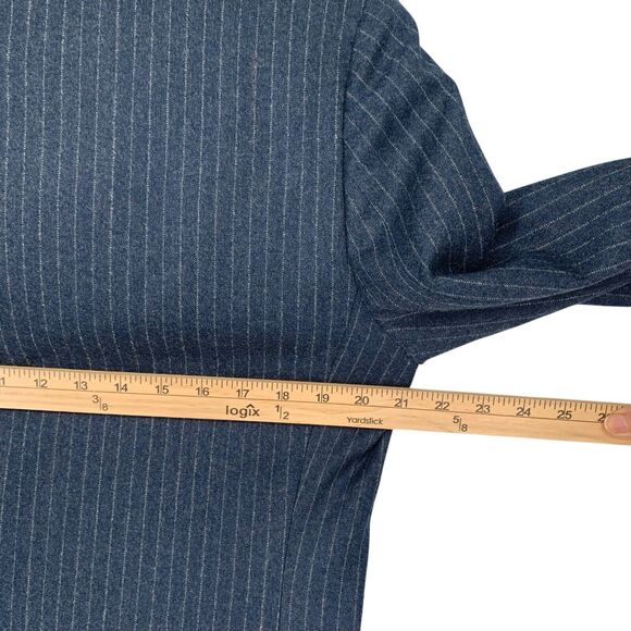 Brooks Brothers Red Fleece Mens Wool Pinstripe Jacket 40L Stretch Lined Blue - Picture 4 of 16